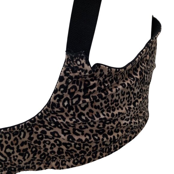 Victorias Secret Lightly Lined Plunge Leopard Underwire Bra Size 38DDD Front - Picture 5 of 10